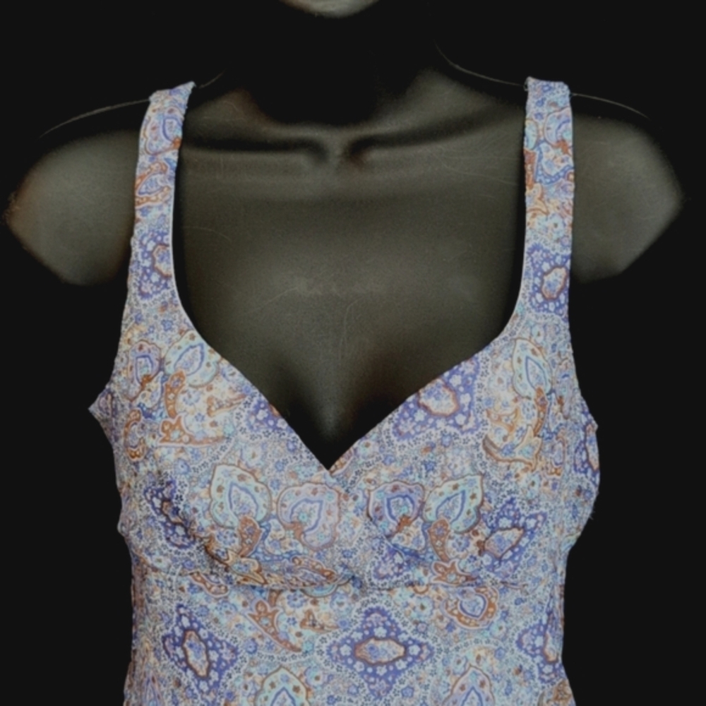 Blue and Brown Paisley Iz Byer Dress - Picture 2 of 7